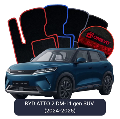 Velour-bilmåtter OMEVO til BYD ATTO2 DM-i 1 gen SUV (2024-2025) 