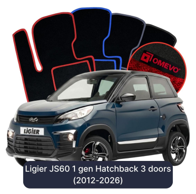 Velour-bilmåtter OMEVO til Ligier JS60 1 gen Hatchback 3 døre (2012-2026) 
