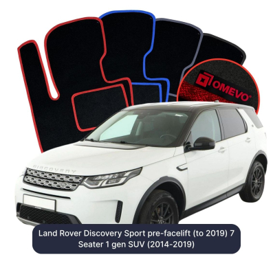 Velour-bilmåtter OMEVO til Land Rover Discovery Sport pre-facelift (til 2019) 7 Sæder 1 gen SUV (2014-2019) 