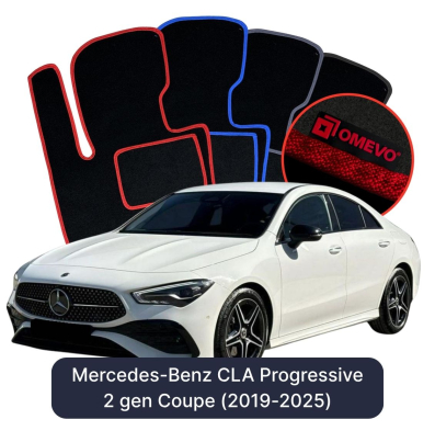 Velour-bilmåtter OMEVO til Mercedes-Benz CLA Progressive 2 gen Coupe (2019-2025) 