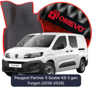 OMEVO 5D Pro EVA Bilmåtter til Peugeot Partner 5 Sæder K9 3 gen Varevogn (2018-2026)