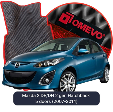 EVA bilgummimåtter OMEVO til Mazda 2 DE/DH 2 gen Hatchback 5 døre (2007-2014)