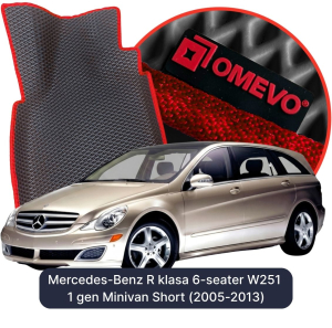 OMEVO 5D Pro EVA Bilmåtter til Mercedes-Benz R-klasse 6-sæders W251 1. generation Minivan Short (2005-2013)