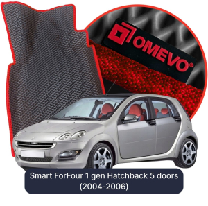 OMEVO 5D Pro EVA Bilmåtter til Smart ForFour 1 gen Hatchback 5 døre (2004-2006)