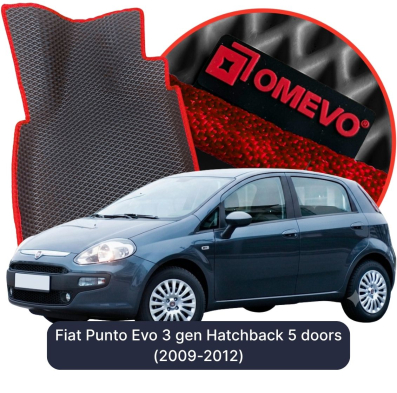 EVA bilgummimåtter OMEVO til Fiat Punto Evo 3 gen Hatchback 5 døre (2009-2012)