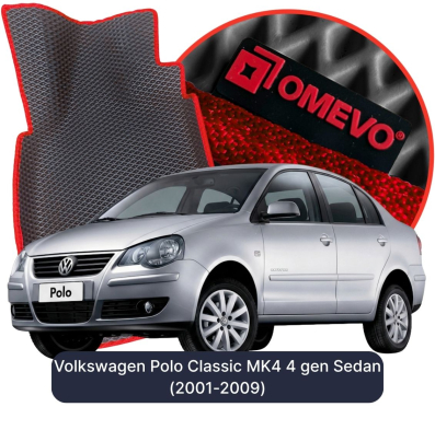 EVA bilgummimåtter OMEVO til Volkswagen Polo Classic MK4 4. gen Sedan (2001-2009)