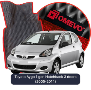 OMEVO 5D Pro EVA Bilmåtter til Toyota Aygo 1 gen Hatchback 3 døre (2005-2014)