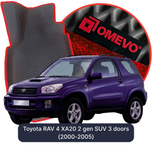 OMEVO 5D Pro EVA Bilmåtter til Toyota RAV 4 XA20 2 gen SUV 3 døre (2000-2005)
