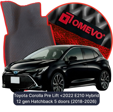 EVA bilgummimåtter OMEVO til Toyota Corolla Pre-Lift <2022 E210 Hybrid 12. gen Hatchback 5 døre (2018-2026)