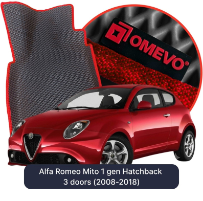 EVA bilgummimåtter OMEVO til Alfa Romeo Mito 1 gen Hatchback 3 døre (2008-2018)