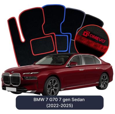 Velour-bilmåtter OMEVO til BMW 7 G70 7 gen Sedan (2022-2025) 