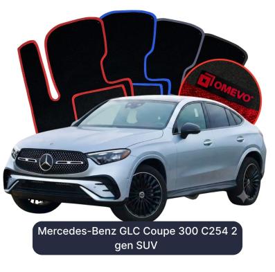 Velour-bilmåtter OMEVO til Mercedes-Benz GLC Coupé 300 C254 2 gen SUV (2022-2025) 