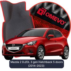 OMEVO 5D Pro EVA Bilmåtter til Mazda 2 DJ/DL 3 gen Hatchback 5 døre (2014-2023)