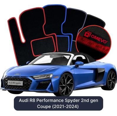 Velour-bilmåtter OMEVO til Audi R8 Performance Spyder 2. gen. Coupé (2021-2024) 