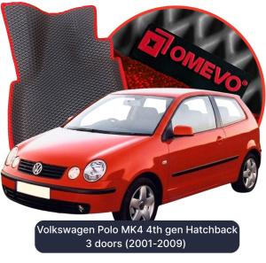OMEVO 5D Pro EVA Bilmåtter til Volkswagen Polo MK4 4. gen. Hatchback 3 døre (2001-2009)