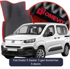 OMEVO 5D Pro EVA Bilmåtter til Fiat Doblo 5 Sæder 3 gen Kombi-varevogn 5 døre (2022-2026)