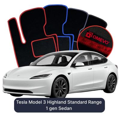 Velour-bilmåtter OMEVO til Tesla Model 3 Highland Standard Range 1 gen Sedan (2022-2026) 