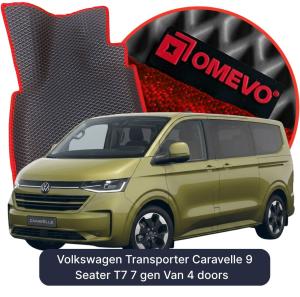 OMEVO 5D Pro EVA Bilmåtter til Volkswagen Transporter Caravelle 9 Sæder T7 7 gen Varevogn 4 døre (2024-2026)