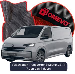 OMEVO 5D Pro EVA Bilmåtter til Volkswagen Transporter 3 Sæder L2 T7 7 gen Varevogn 4 døre (2024-2026)