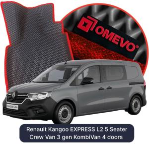 OMEVO 5D Pro EVA Bilmåtter til Renault Kangoo EXPRESS L2 5 Sæder (mandskabsvogn) 3 gen Kombi-varevogn 4 døre (2021-2026)