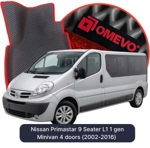 OMEVO 5D Pro EVA Bilmåtter til Nissan Primastar 9 Sæder L1 1 gen Minivan 4 døre (2002-2016)