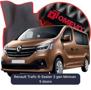 OMEVO 5D Pro EVA Bilmåtter til Renault Trafic 9-sæders 3 gen Minivan 5 døre (2014-2026)