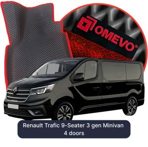OMEVO 5D Pro EVA Bilmåtter til Renault Trafic 9-sæders 3 gen Minivan 4 døre (2014-2026)
