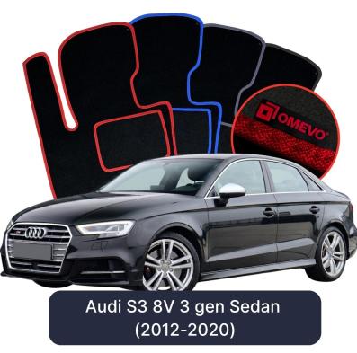 Velour-bilmåtter OMEVO til Audi S3 8V 3 gen Sedan (2012-2020) 