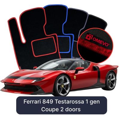 Velour-bilmåtter OMEVO til Ferrari 849 Testarossa 1 gen Coupé 2 døre (2025-2026) 