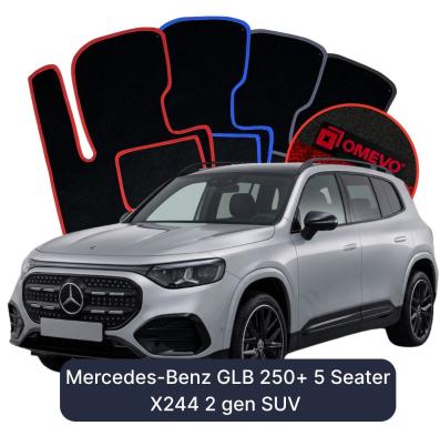Velour-bilmåtter OMEVO til Mercedes-Benz GLB 250+ 5 Sæder X244 2 gen SUV (2025-2026) 