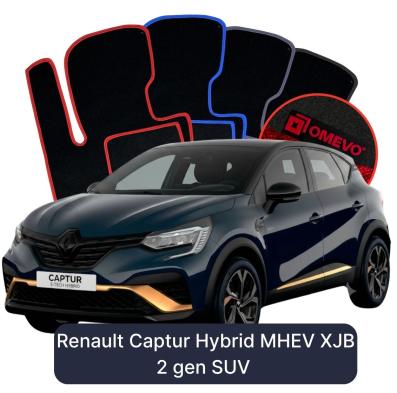 Velour-bilmåtter OMEVO til Renault Captur Hybrid MHEV XJB 2 gen SUV (2019-2026) 