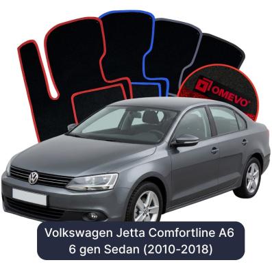 Velour-bilmåtter OMEVO til Volkswagen Jetta Comfortline A6 6 gen Sedan (2010-2018) 