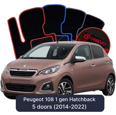 Velour-bilmåtter OMEVO til Peugeot 108 1 gen Hatchback 5 døre (2014-2022) 