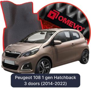 OMEVO 5D Pro EVA Bilmåtter til Peugeot 108 1 gen Hatchback 3 døre (2014-2022)