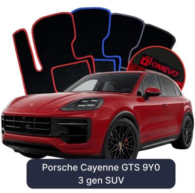 Velour-bilmåtter OMEVO til Porsche Cayenne GTS 9Y0 3 gen SUV (2018-2026) 