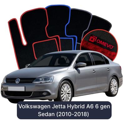 Velour-bilmåtter OMEVO til Volkswagen Jetta Hybrid A6 6 gen Sedan (2010-2018) 