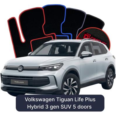 Velour-bilmåtter OMEVO til Volkswagen Tiguan Life Plus Hybrid 3 gen SUV 5 døre (2023-2026) 