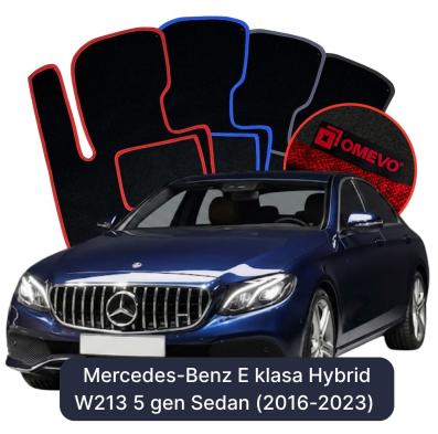 Velour-bilmåtter OMEVO til Mercedes-Benz E klasa Hybrid W213 5 gen Sedan (2016-2023) 