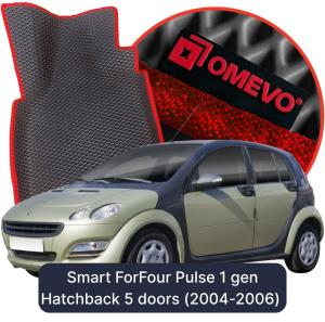 OMEVO 5D Pro EVA Bilmåtter til Smart ForFour Pulse 1 gen Hatchback 5 døre (2004-2006)
