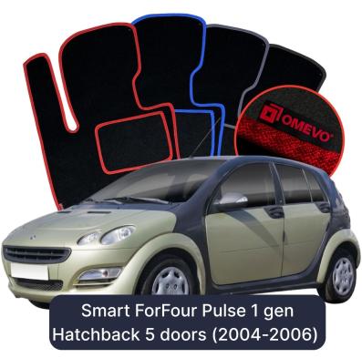 Velour-bilmåtter OMEVO til Smart ForFour Pulse 1 gen Hatchback 5 døre (2004-2006) 