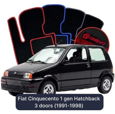 Velour-bilmåtter OMEVO til Fiat Cinquecento 1 gen Hatchback 3 døre (1991-1998) 