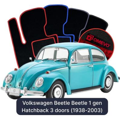 Velour-bilmåtter OMEVO til Volkswagen Beetle Boble 1 gen Hatchback 3 døre (1938-2003) 