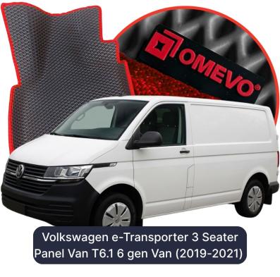 EVA bilgummimåtter OMEVO til Volkswagen e-Transporter 3 Sæder Kassevogn T6.1 6 gen Varevogn (2019-2021)