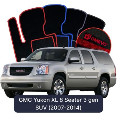 Velour-bilmåtter OMEVO til GMC Yukon XL 8 Sæder 3 gen SUV (2007-2014)    