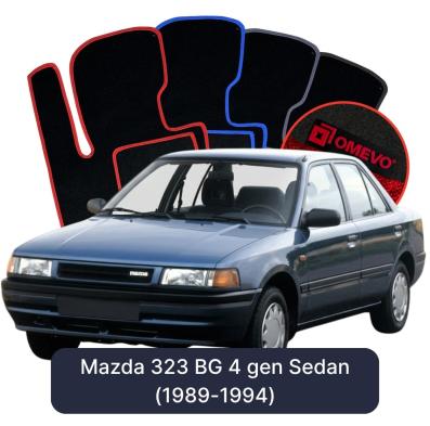 Velour-bilmåtter OMEVO til Mazda 323 BG 4 gen Sedan (1989-1994) 