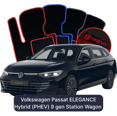 Velour-bilmåtter OMEVO til Volkswagen Passat ELEGANCE Hybrid (PHEV) 9 gen Stationcar (2024-2026) 