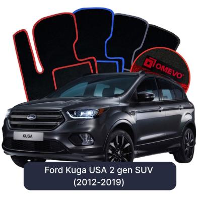 Velour-bilmåtter OMEVO til Ford Kuga USA 2 gen SUV (2012-2019) 