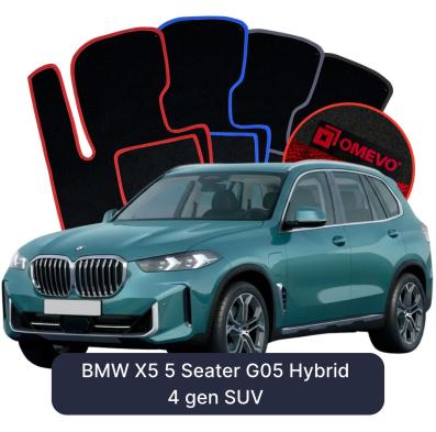 Velour-bilmåtter OMEVO til BMW X5 5 Sæder G05 Hybrid 4 gen SUV (2018-2026) 